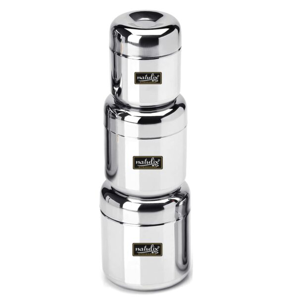 Multipurpose Stainless Steel Canisters Set of 3 - 320ml, 500ml, 650ml - Image 3