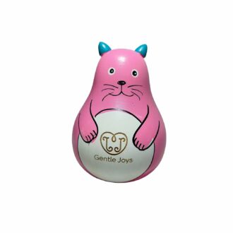 Premium Wooden Roly Poly Cat Toy for Babies & Toddlers