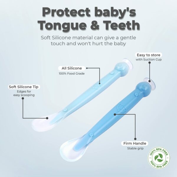 Premium Safe Feed Silicone Baby Feeding Spoon Set - BPA Free - Image 5