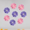Pastel 5" Paper Flower Cutouts for Festive Decorations - 4 Pieces