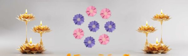 Pastel 5" Paper Flower Cutouts for Festive Decorations - 4 Pieces - Image 3