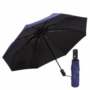 3-Fold Travel Umbrella - Auto Open/Close, UV Protection, Large Canopy