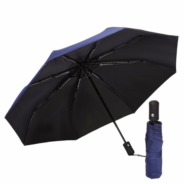 3-Fold Travel Umbrella - Auto Open/Close, UV Protection, Large Canopy