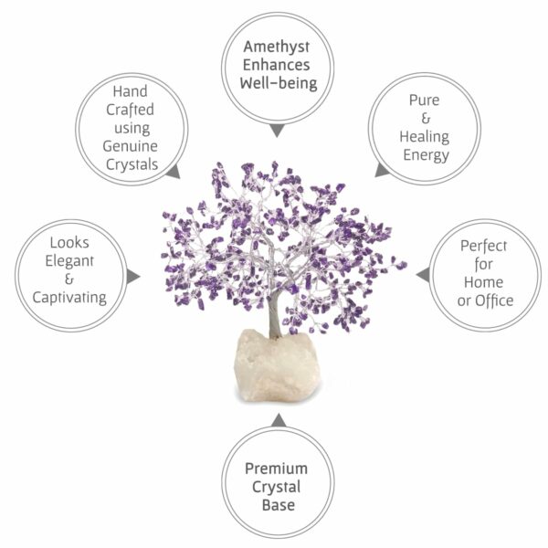 Handcrafted Amethyst Crystal Tree - 500 Beads for Home Decor - Image 2