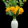 Artificial Yellow Rose Flower Stick - 45cm Long, No Pot Included