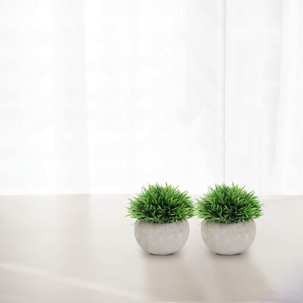 2 Pcs Small Artificial Potted Plants for Home & Office Decor - Image 3
