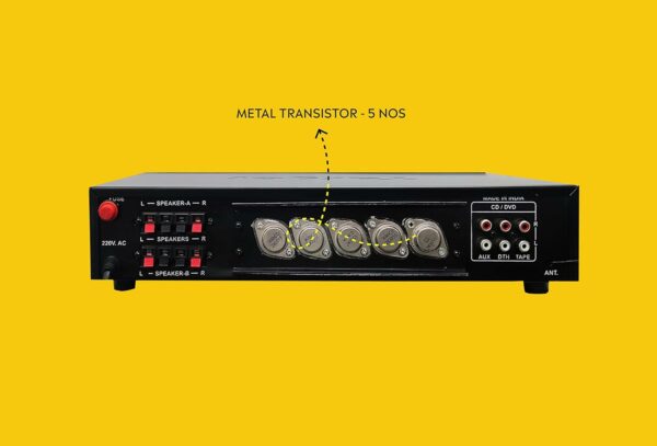 5 Transistor Stereo Amplifier with 120 Watts Output, USB, AUX, Bluetooth & Karaoke - Image 6