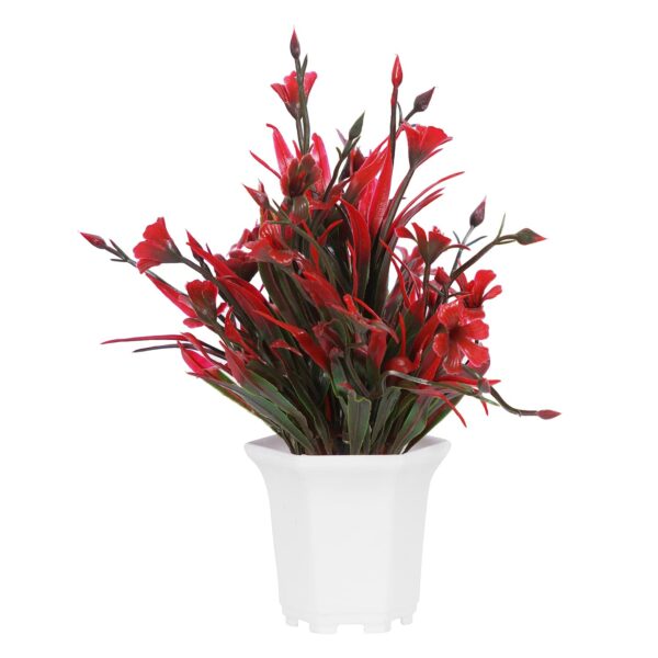 Artificial Flower Plants in Cute Hexa Pots - Pack of 8 - Image 3