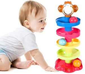 Multicolor 5-Tier Ball Ramp Toy for Babies and Toddlers