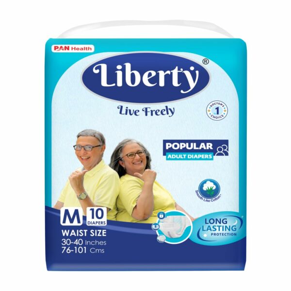 Medium Adult Diapers, Tape Style, High Absorbency, 10 Count