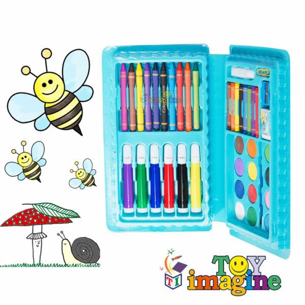 Kids Drawing Art Set - Portable Crayon & Water Paint Kit - Image 5