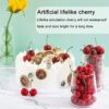 Artificial Red Cherries - 100 Pcs Fake Fruit for Decoration