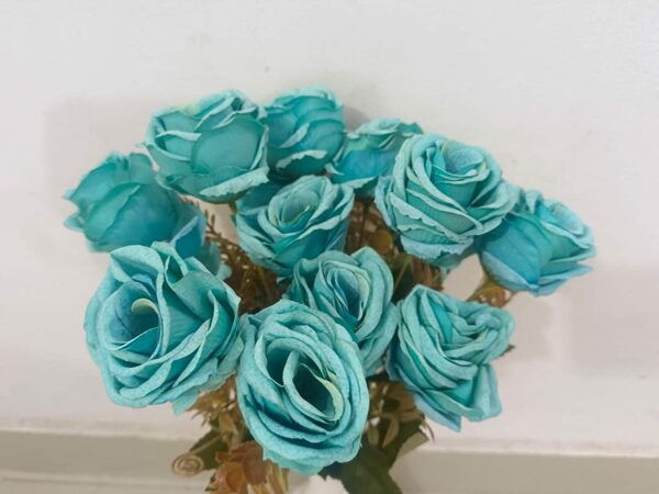 Decorative Artificial Blue Rose Bunch for Home D?cor - 30cm Tall