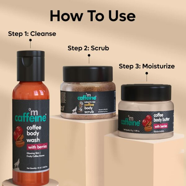 Caffeinated Body Care Gift Set with Body Wash, Scrub & Butter - Image 4