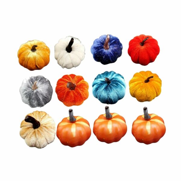 12Pcs Mini Artificial Pumpkin Decorations for Autumn & Halloween - Image 6