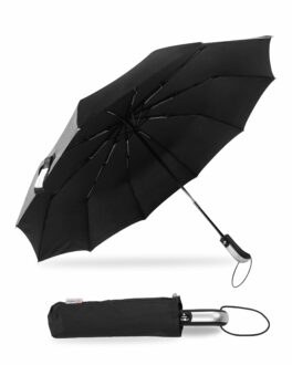Large Automatic 3-Fold Umbrella with Travel Cover - Windproof