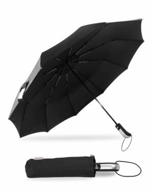 Large Automatic 3-Fold Umbrella with Travel Cover - Windproof
