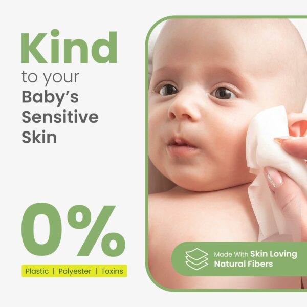 Natural Baby Wet Wipes - Plant-Based, Cucumber Extract, 60 Pcs (Pack of 3) - Image 5
