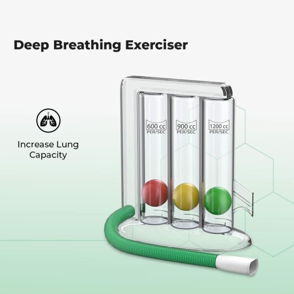 Spirometer for Lung Capacity Exercise - 3 Ball Respirometer - Image 2