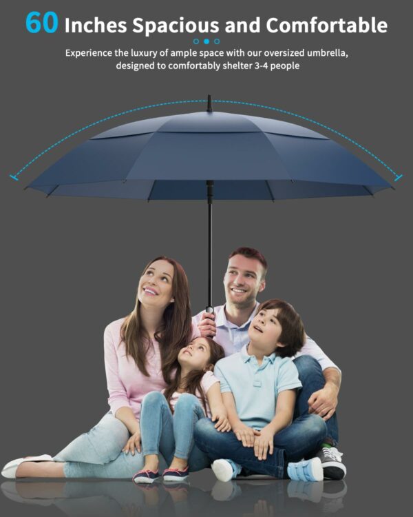 60-Inch Double Layer Umbrella for 3-4 People - Windproof & Waterproof - Image 5