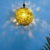 Faux Green Grass Ball Topiary Hanging Pendant Light Set
