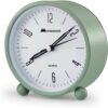 Silent Analog Alarm Clock with Night Light - Battery Powered