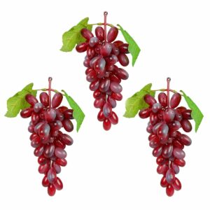 Artificial Hanging Grapes with Leaves - 3 Piece Set