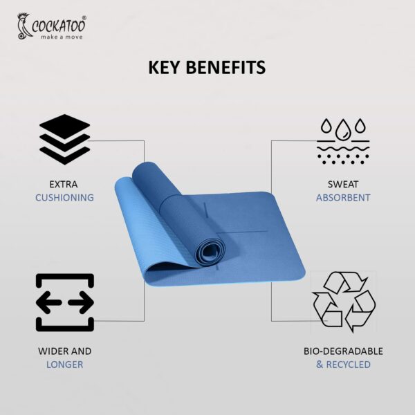 Premium 6 MM TPE Non-Slip Yoga Mat with Carry Bag - 183x61 CM - Image 4