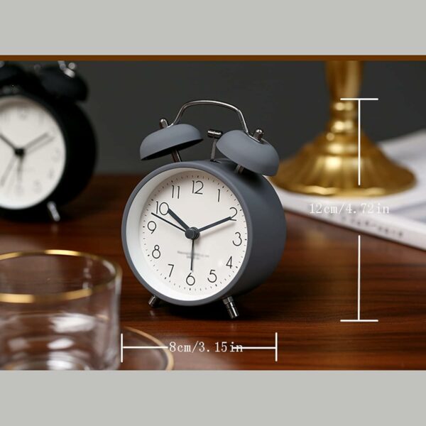 Vintage Twin Bell Alarm Clock with Night Light - Extra Loud - Image 6
