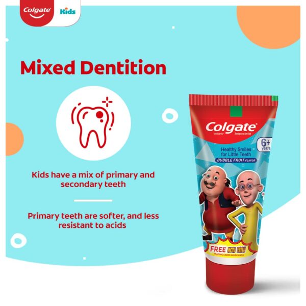 Kids Toothpaste 6+ Years, Bubble Fruit Flavor, 80G - Image 5