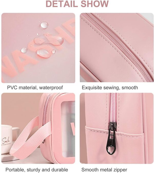 Clear Makeup Pouch Set - Waterproof Cosmetic Organizer Bag - Image 3