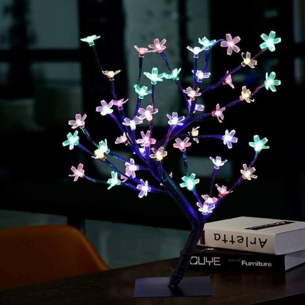 LED Cherry Blossom Bonsai Tree Lamp - 18 Inch, 28 Multicolor LEDs, Adjustable Branches - Image 6