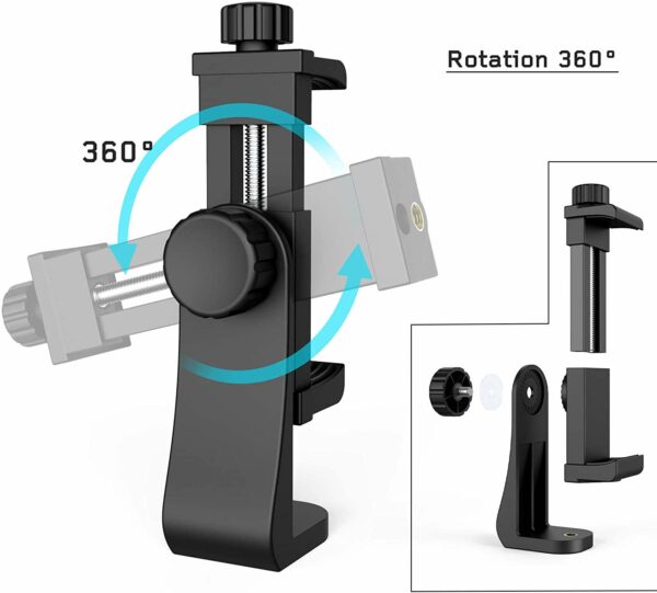360? Adjustable Phone Holder for Tripods - Universal Compatibility - Image 2