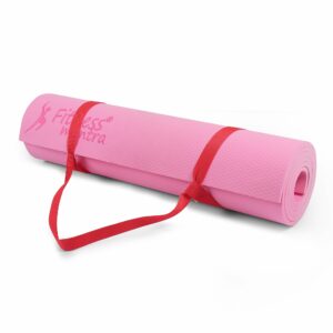 Eco-Friendly 6mm Anti-Slip Yoga Mat with Carrying Strap - Pink