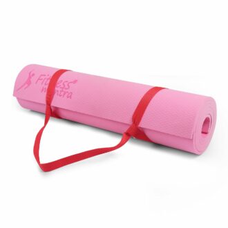 Eco-Friendly 6mm Anti-Slip Yoga Mat with Carrying Strap - Pink