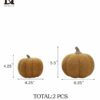 Handmade Yellow Woollen Pumpkin Set of 2 for Fall Decor