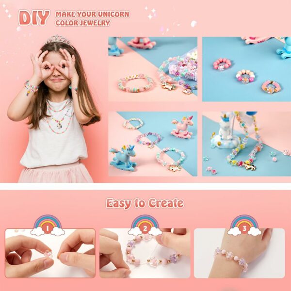 Clay Beads Bracelet Making Kit with Unicorn Pendants & Tools - Image 4