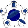 Compact Travel Umbrella with Carabiner Handle - Windproof & Waterproof