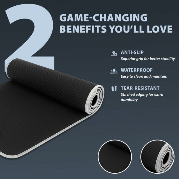 Durable Anti-Slip Yoga Mat for Home Workout - 6mm Thick - Image 3