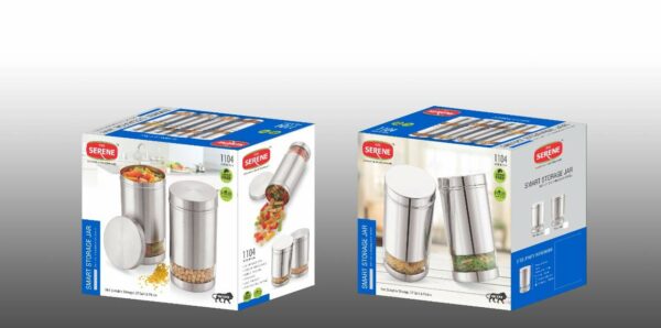 Airtight Stainless Steel Storage Canisters - Set of 2 (1200 ML) - Image 4