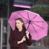 Compact 3-Fold Travel Umbrella with Auto Open/Close - UV Coated, Windproof, Family Friendly