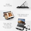 Adjustable Portable Laptop Stand with Phone Holder - Black