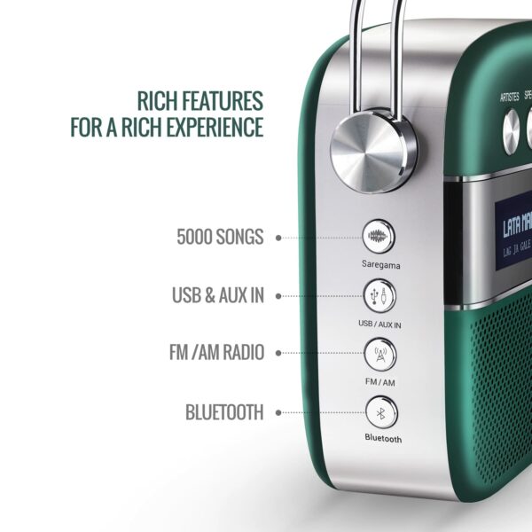 Portable Music Player with 5000 Songs, FM/BT/AUX Support - Image 2