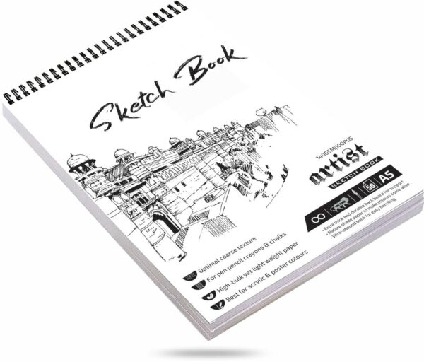 A5 Spiral-Bound Sketchbook Set - 50 Sheets, Acid Free Paper