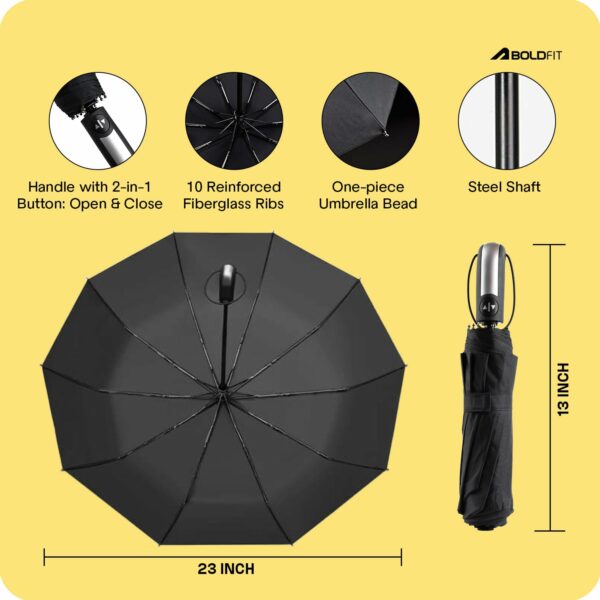 Premium 3-Fold Umbrella for Rain & Sun Protection - Portable & Windproof - Image 4