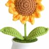 1 Pcs Crochet Sunflower - Artificial Flower for Home & Office Decor