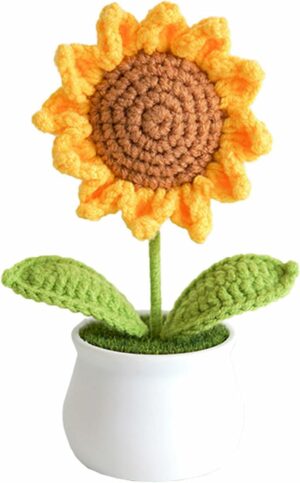 1 Pcs Crochet Sunflower - Artificial Flower for Home & Office Decor