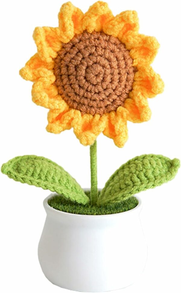 1 Pcs Crochet Sunflower - Artificial Flower for Home & Office Decor