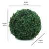 Set of 2 PVC Artificial Eucalyptus Boxwood Topiary Balls - 28 cm