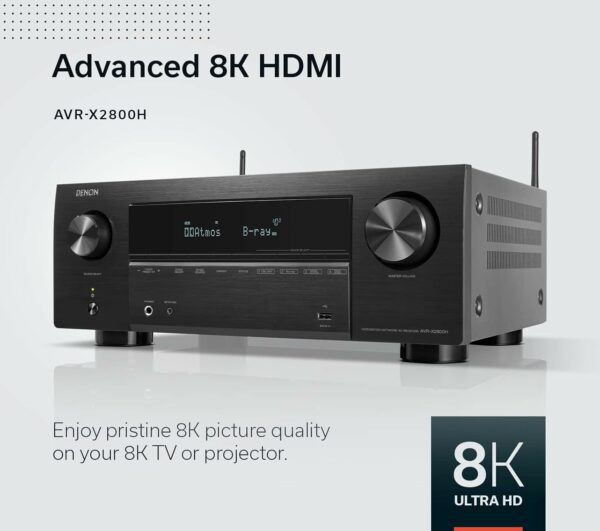 Denon AVR-X2800H 7.2ch AV Receiver with 8K & 3D Audio - Image 5